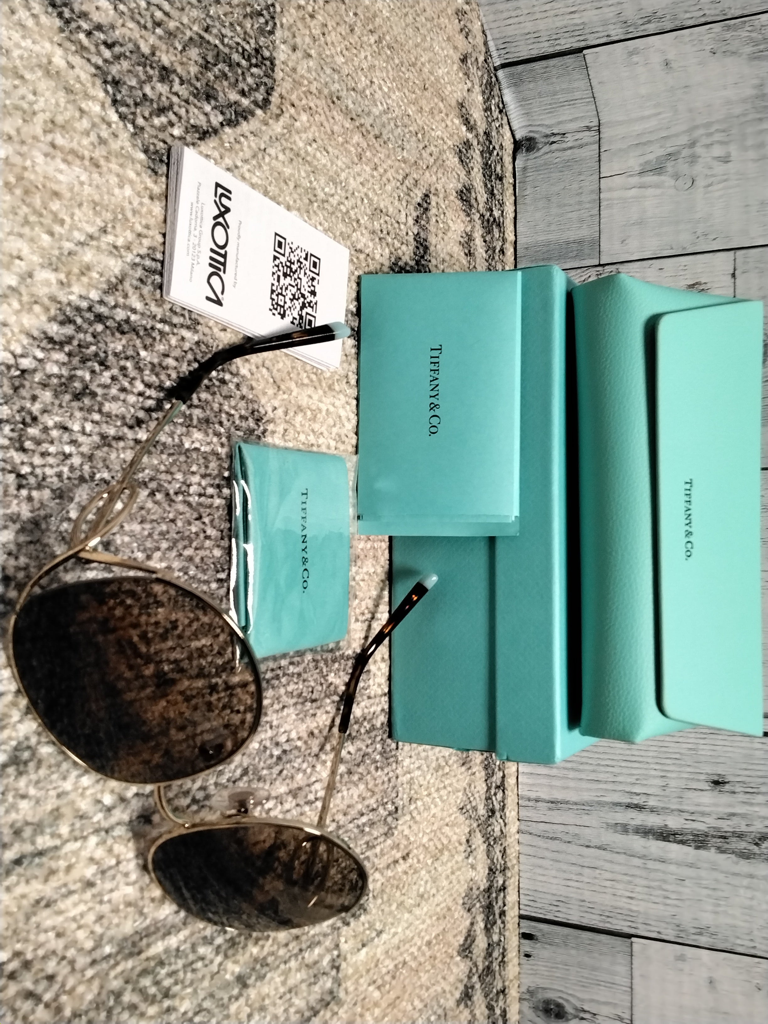 Tiffany & Co. Sunglasses Gold Frame, Brown Lenses, 56MM (7922922029294)